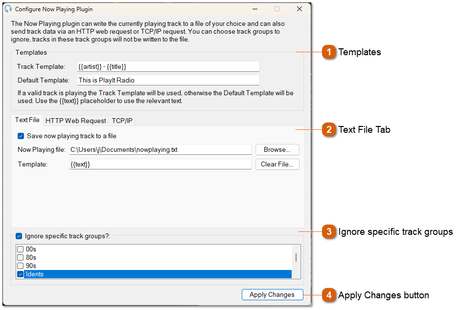 General and Text File Configuration