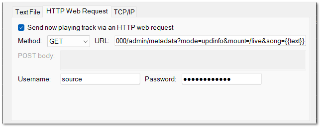 HTTP Web Request Configuration