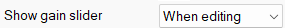 6. Show gain slider