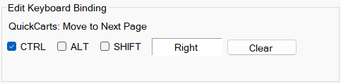 Edit keyboard binding section