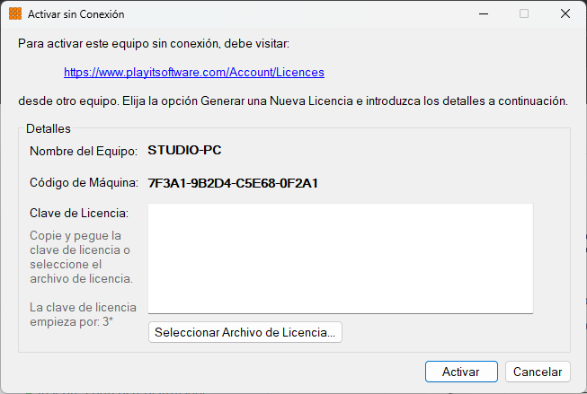 Activar sin Conexión