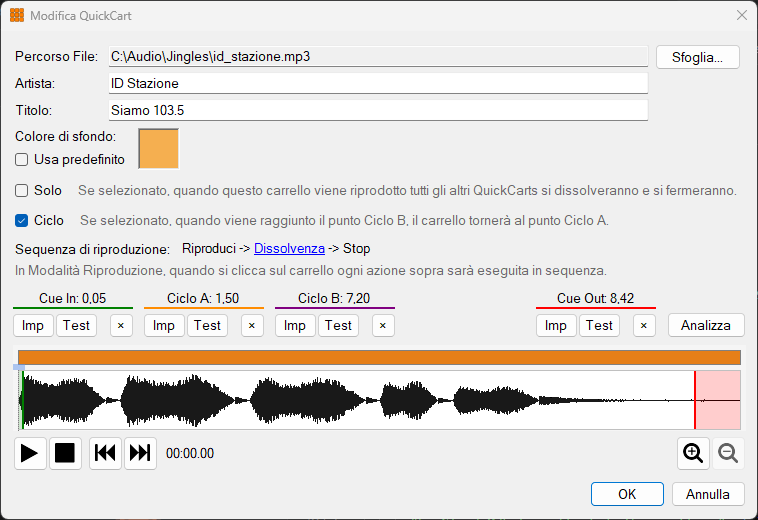 Finestra Modifica QuickCart