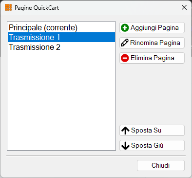 Finestra Pagine QuickCart