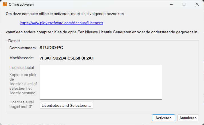 Offline Activeren