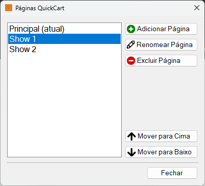 Janela de Páginas QuickCart