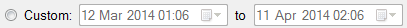 4. Custom date filter selection