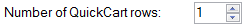 2. Number of QuickCart rows selection