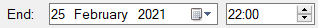 2. Range end time selector