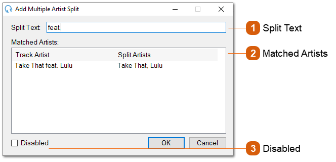 Edit Multiple Artist Split Window