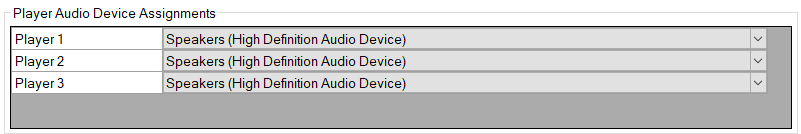 2. Player audio device assignment