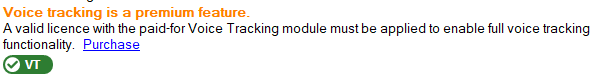 1. Voice Tracking Licence Status
