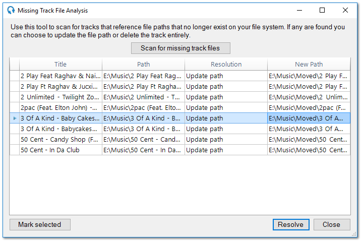 Missing Track File Analysis