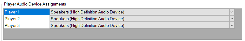 2. Player audio device assignment