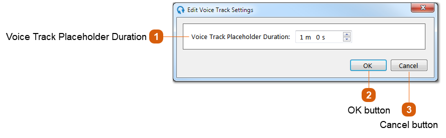 Edit Voice Track Settings Window