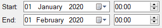 1. Date range selector