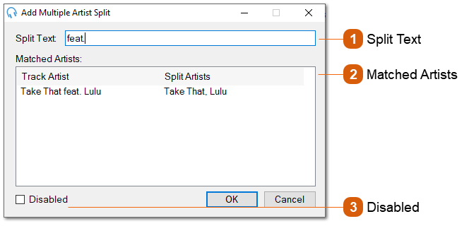 Edit Multiple Artist Split Window