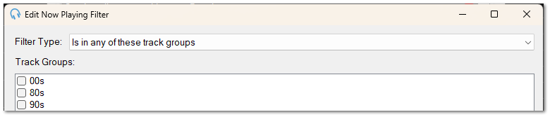 Edit Now Playing Filter