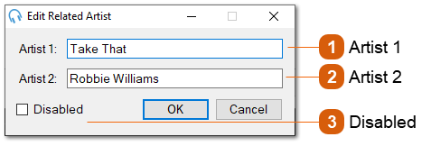 Edit Related Artist Window