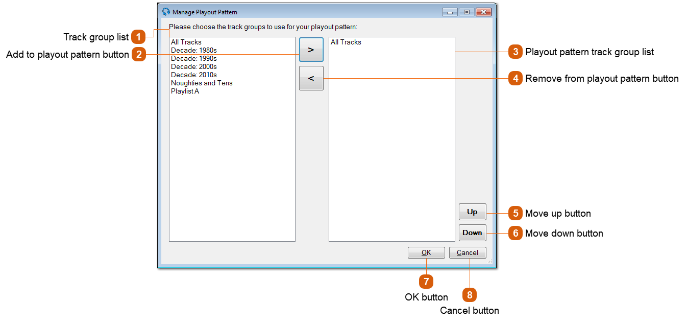 Manage Playout Pattern Window