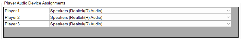 2. Player audio device assignment