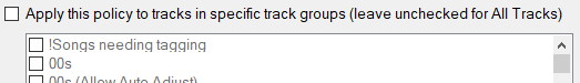 3. Specific track groups filter