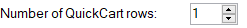 2. Number of QuickCart rows selection