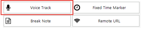 Special Items panel with Voice Track button