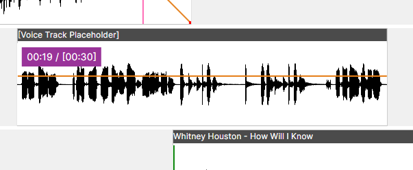 Recorded voice track waveform