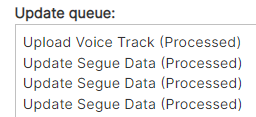 Update queue with processed commands