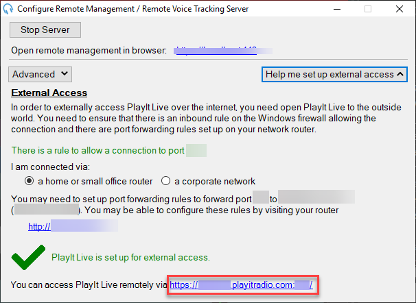 Remote Access Server External Access setup