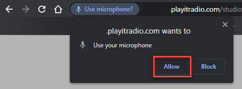 Browser microphone permission prompt