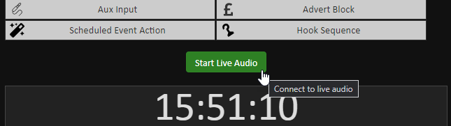 Start Live Audio button