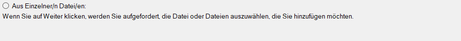 Aus Einzelner/n Datei/en