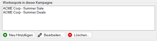 Werbespots in dieser Kampagne