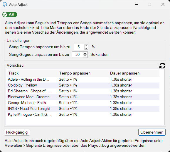 Auto Adjust-Fenster