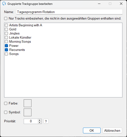 PlayIt Live Fenster „Gruppierte Trackgruppe bearbeiten“