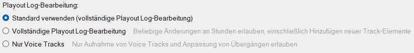 Playout Log-Bearbeitung