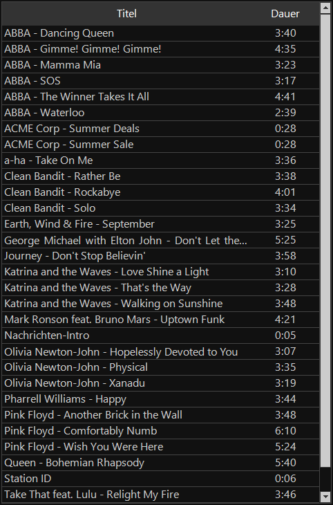 Track list