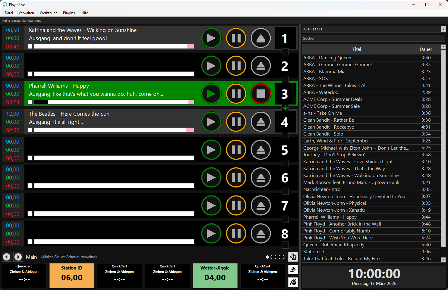 PlayIt Live im Decks-Modus