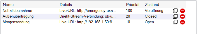 Priority Stream-Liste