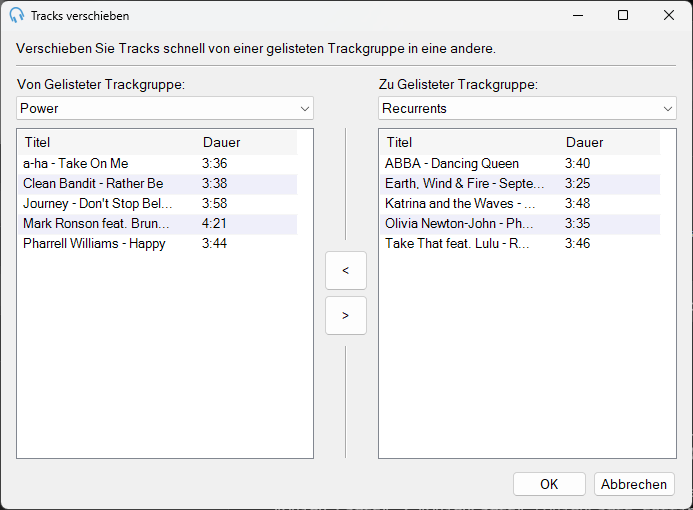 PlayIt Live Fenster „Tracks verschieben“