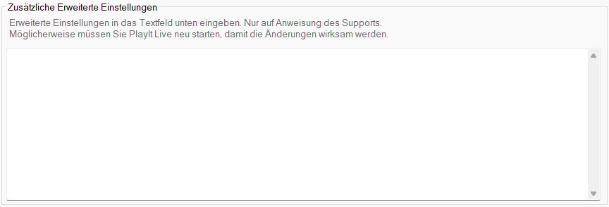 Zusätzliche Erweiterte Einstellungen