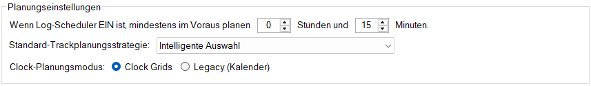 Planungseinstellungen