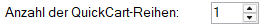 Anzahl der QuickCart-Reihen