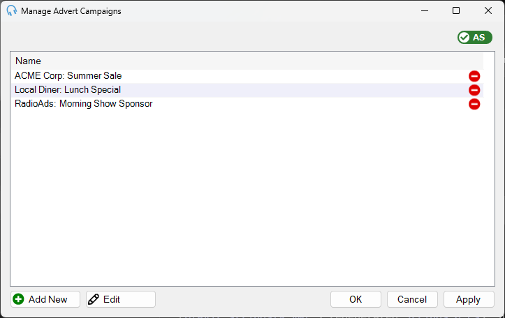 Manage Advert Campaigns