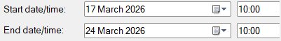 Date range