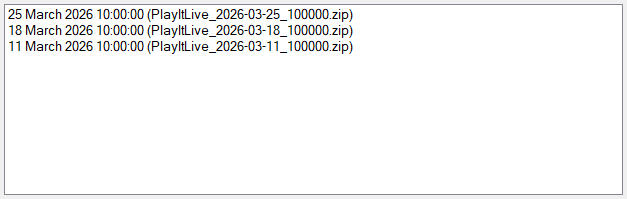 Recent backups