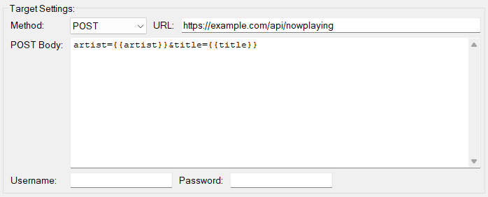 HTTP Web Request target settings