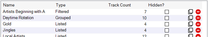 Track Group List