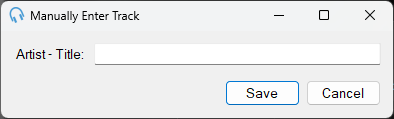 Manually Enter Now Playing dialog